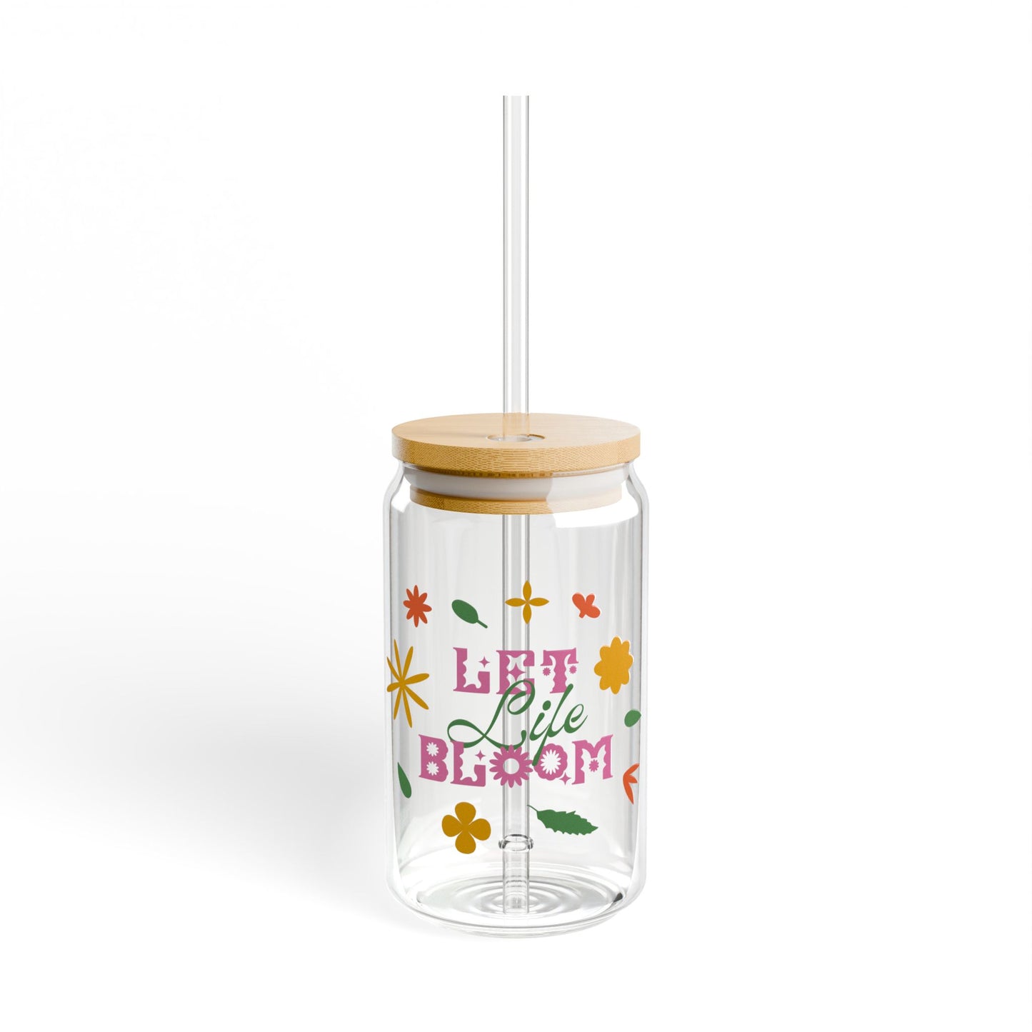 Let Life Bloom Sipper Glass, 16oz