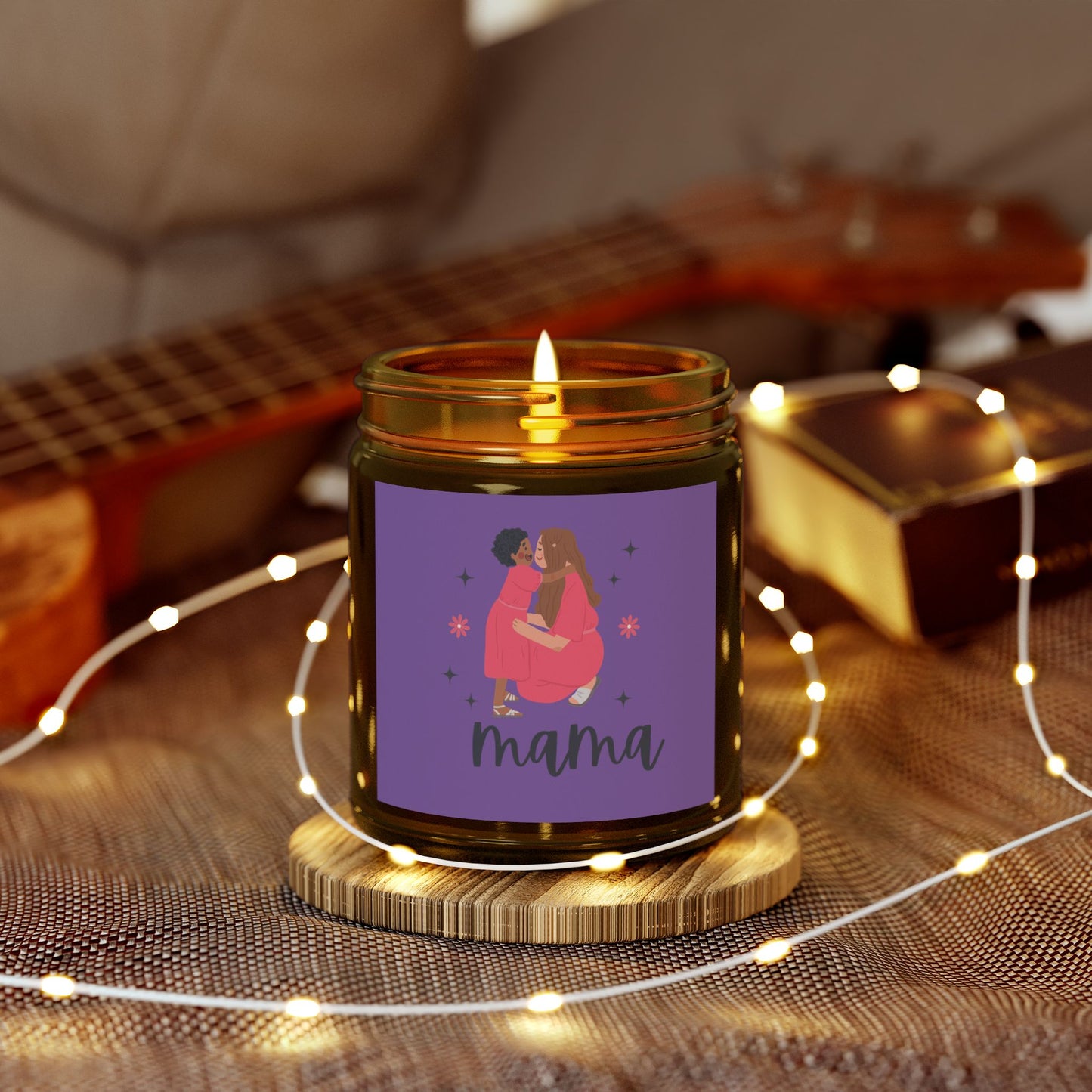 Mama Lavender  Scented Candles, Coconut Apricot Wax (9oz)
