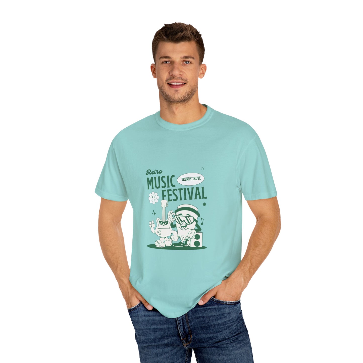 Retro Music Festival Unisex Garment-Dyed T-shirt