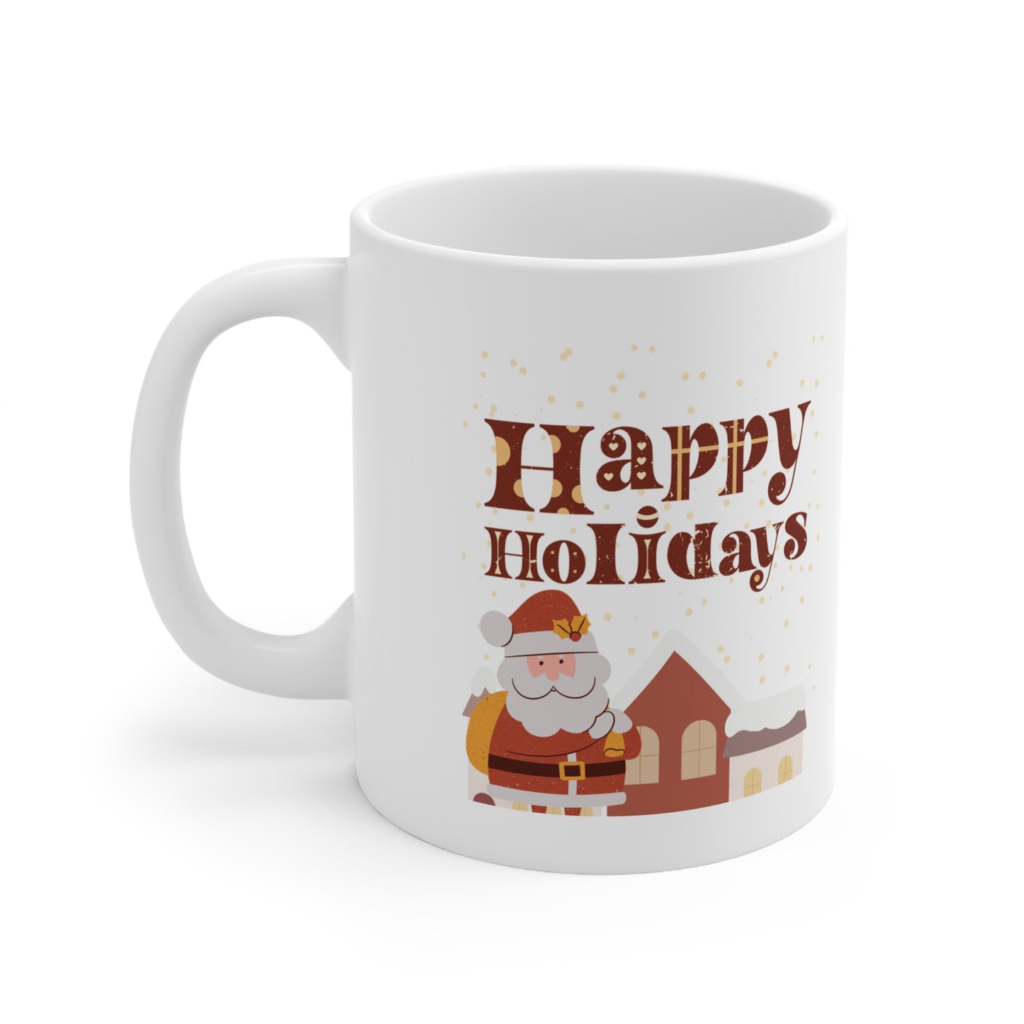 Happy Holidays New Year Ceramic Coffee Mug, 11oz