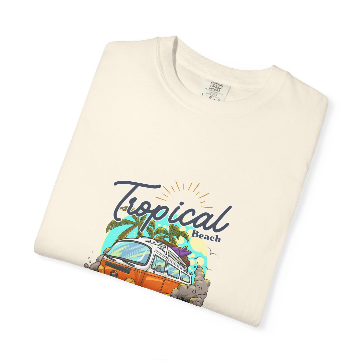 Tropical Beach Unisex Garment-Dyed T-shirt