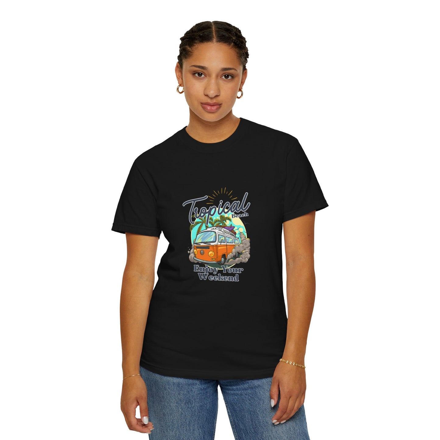 Tropical Beach Unisex Garment-Dyed T-shirt