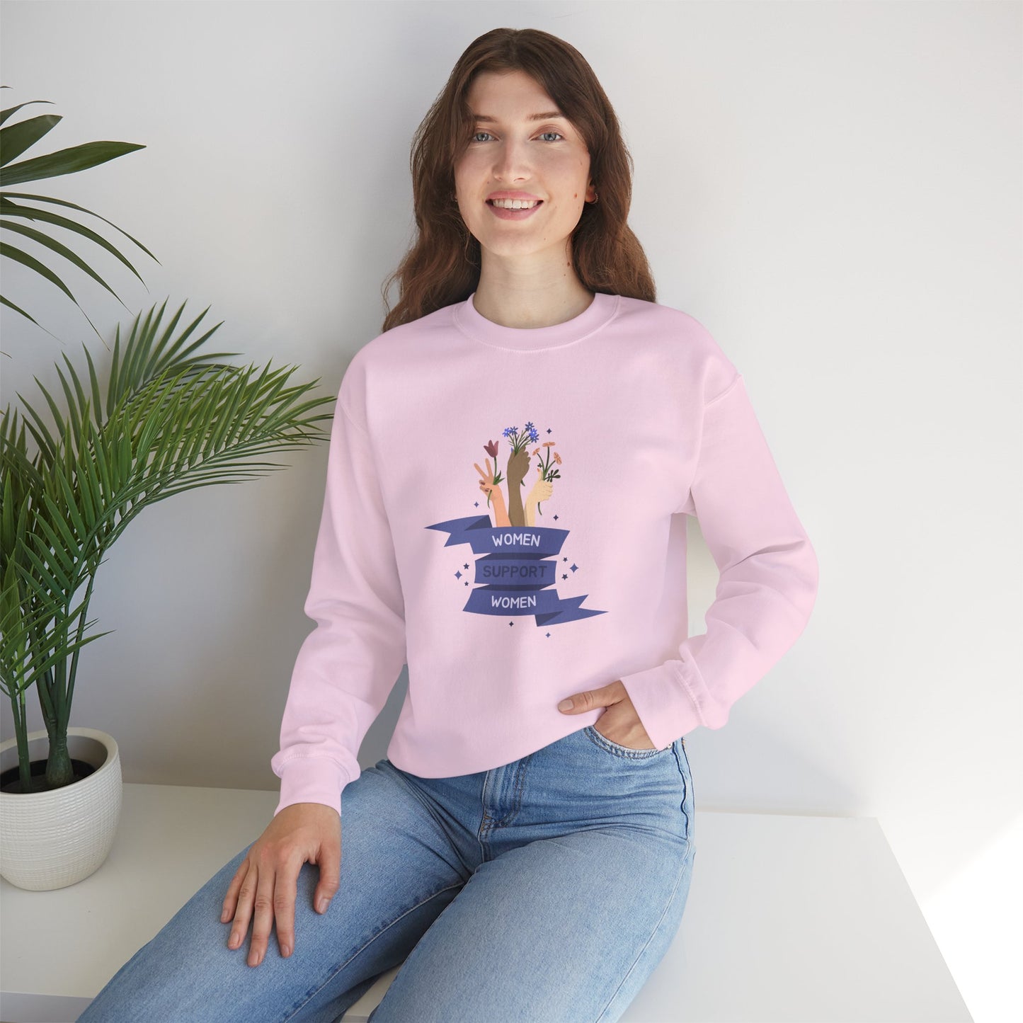 Women Support Women Women's Heavy Blend™ Crewneck Sweatshirt