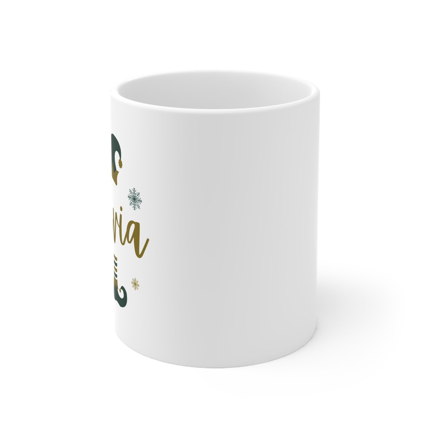 Modern Festive Christmas Elf Ceramic Coffee Cups, 11oz
