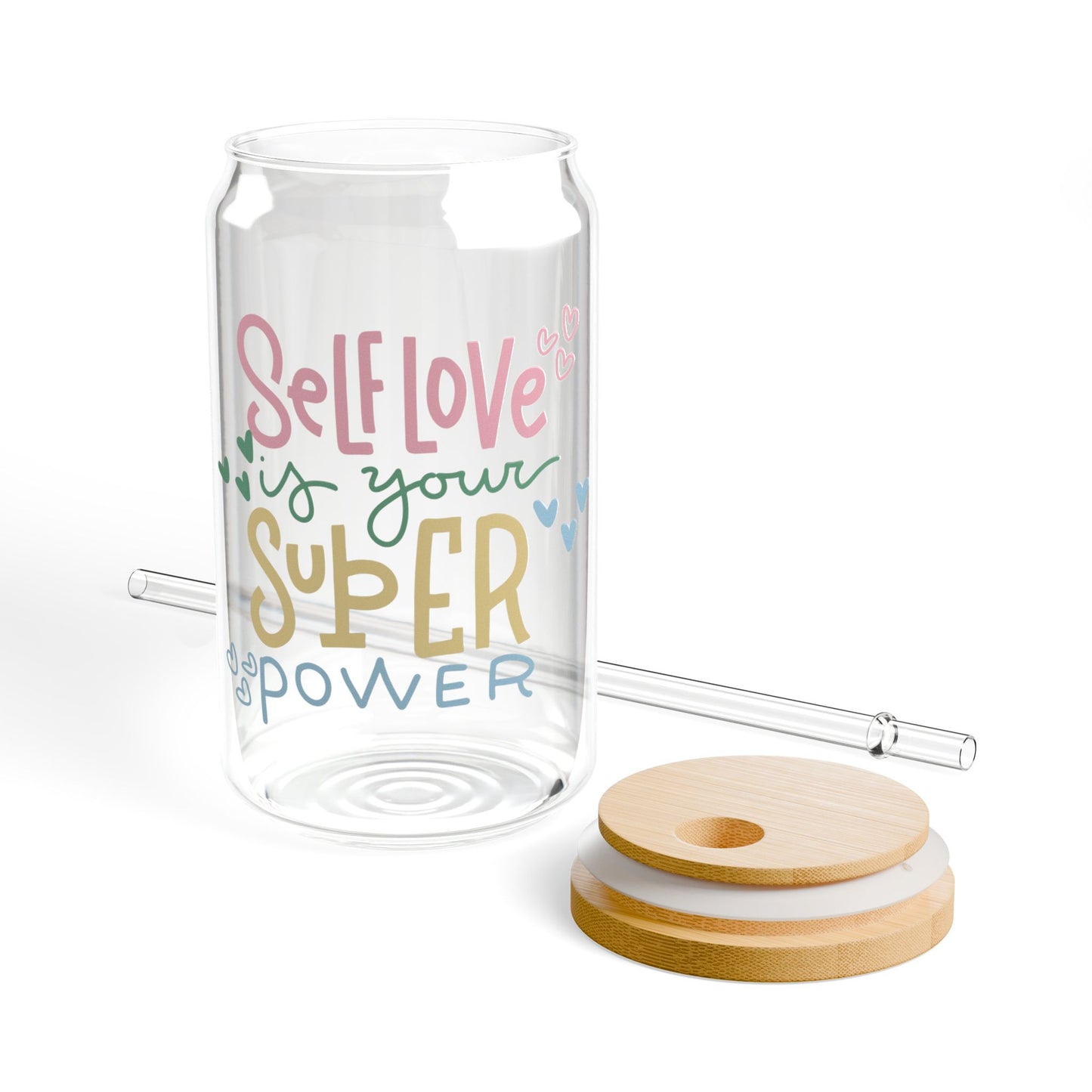 Self Love Is Your Super Power Sipper Glass, 16oz