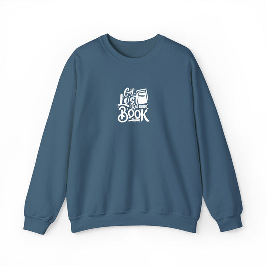Get Lost In A Book Unisex Heavy Blend™ Crewneck Sweatshirt (Embroidery Decoration)