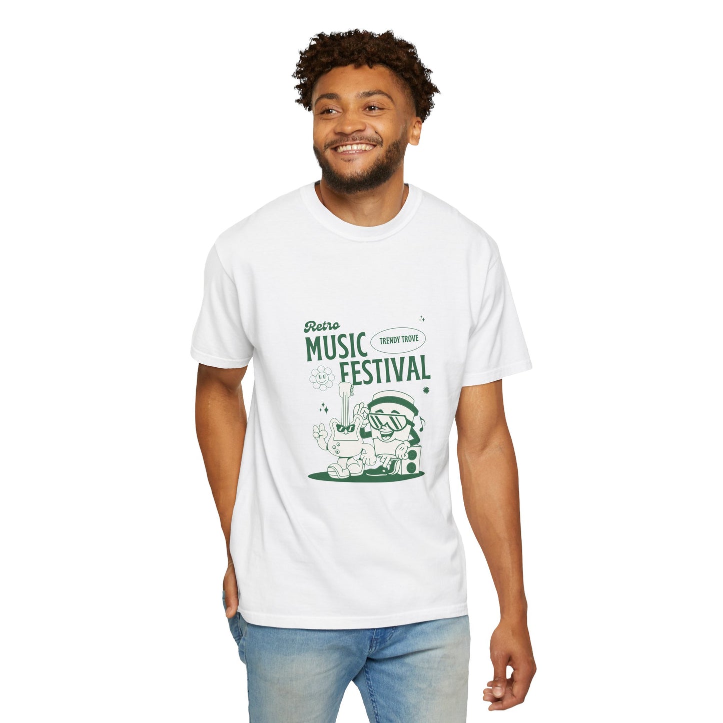 Retro Music Festival Unisex Garment-Dyed T-shirt