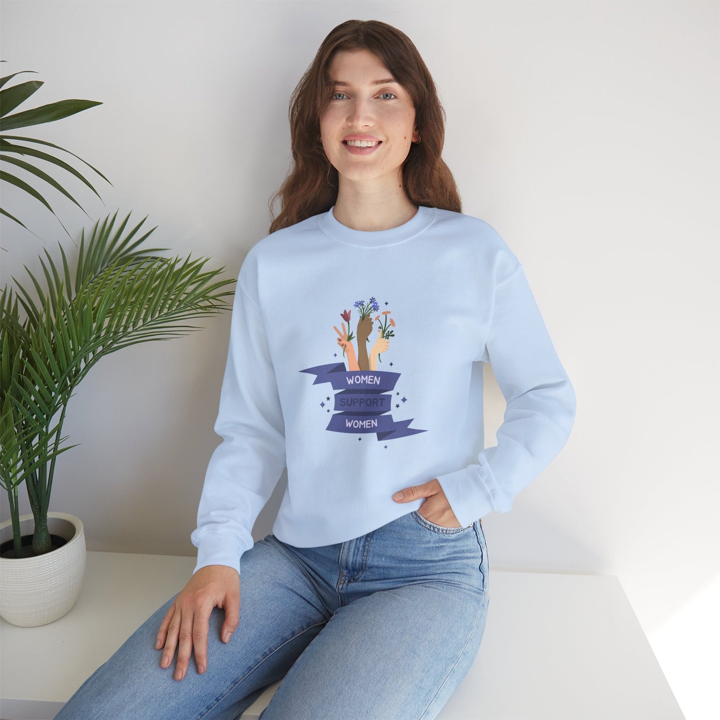 Women Support Women Women's Heavy Blend™ Crewneck Sweatshirt