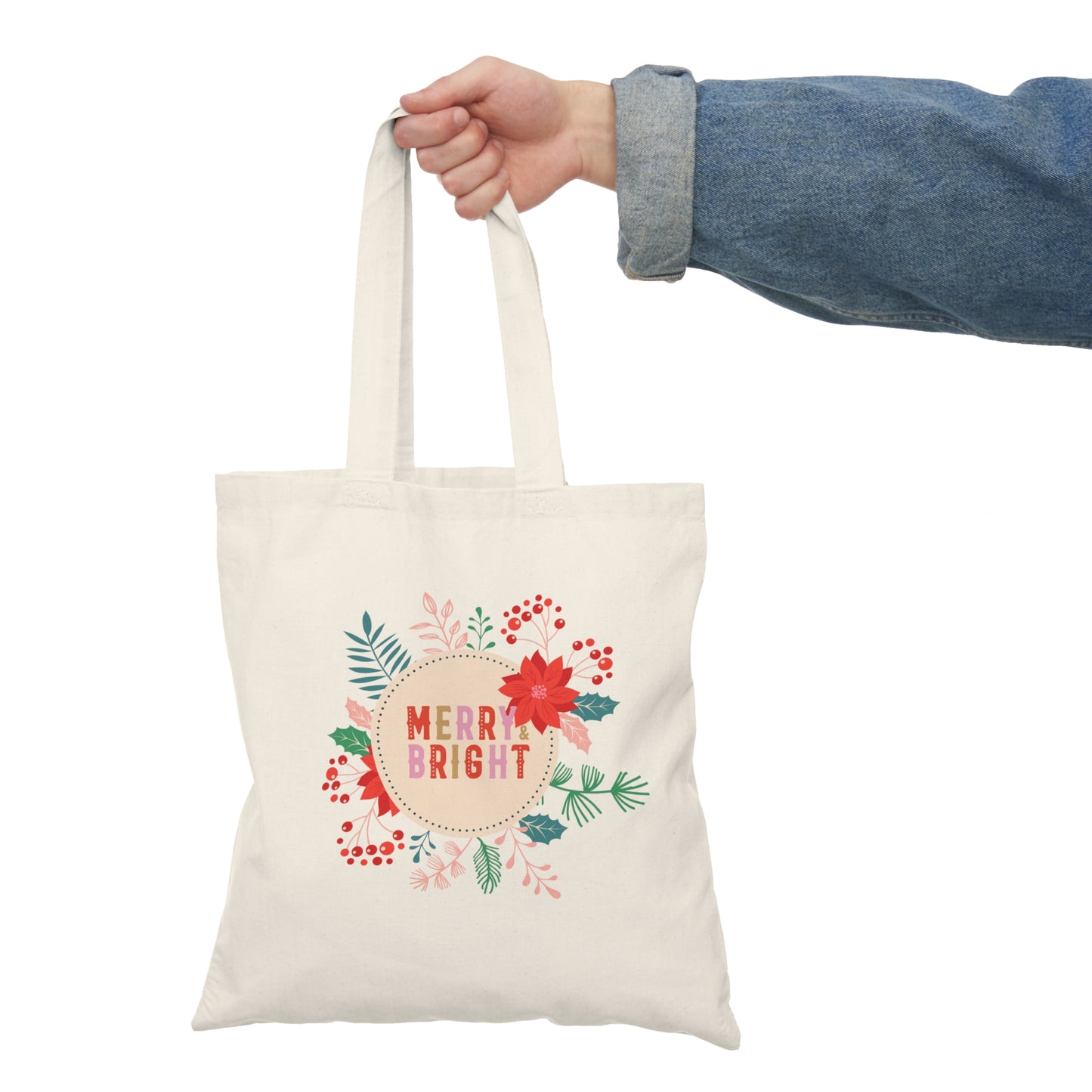 Merry Bright Natural Tote Bag
