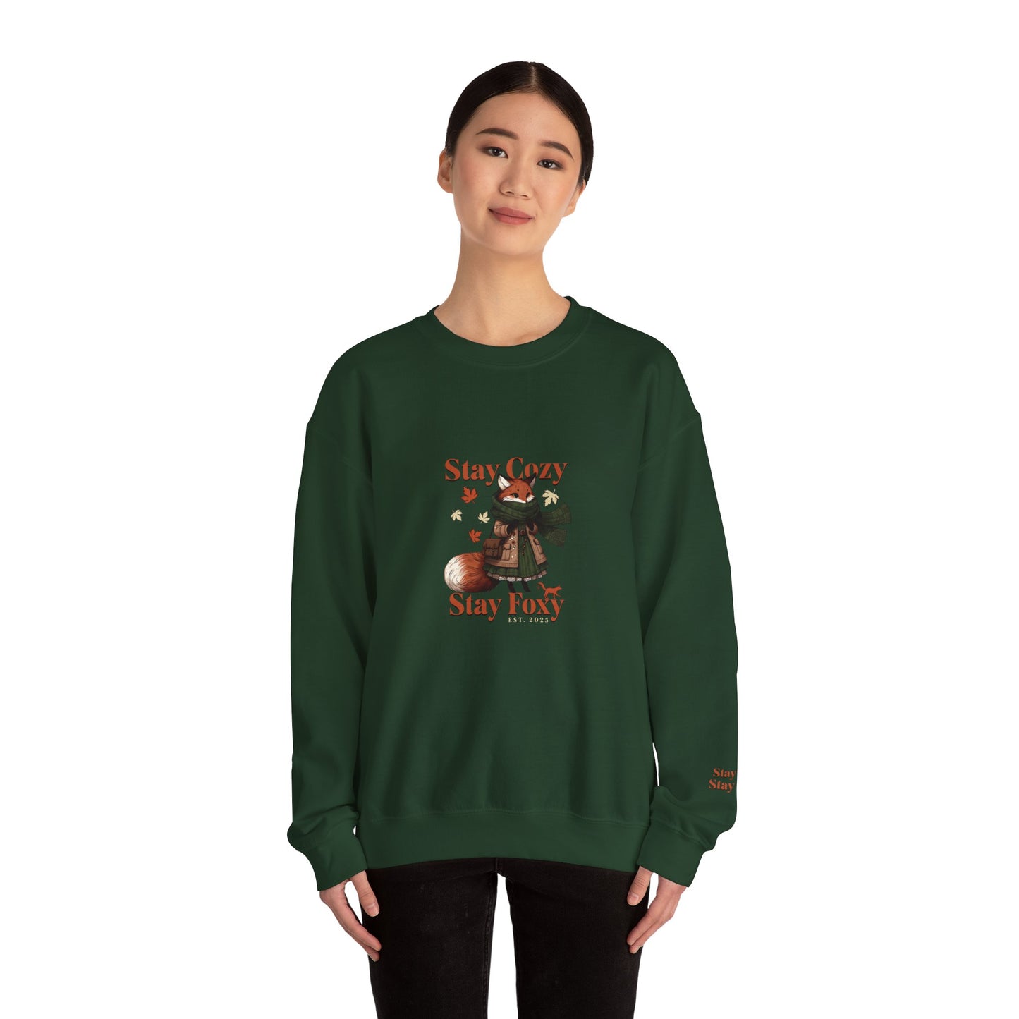 Stay Cozy Stay Foxy  Women's Heavy Blend™ Crewneck Sweatshirt