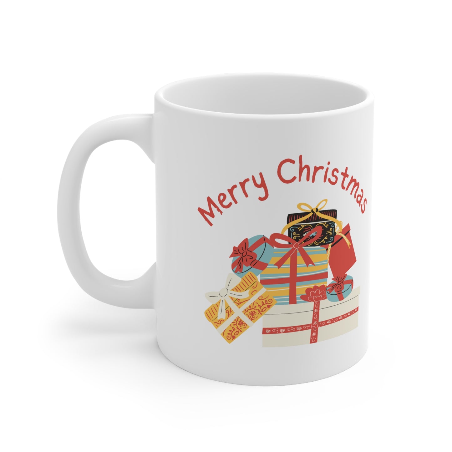 Festive Christmas Presents Ceramic Coffee Cups, 11oz