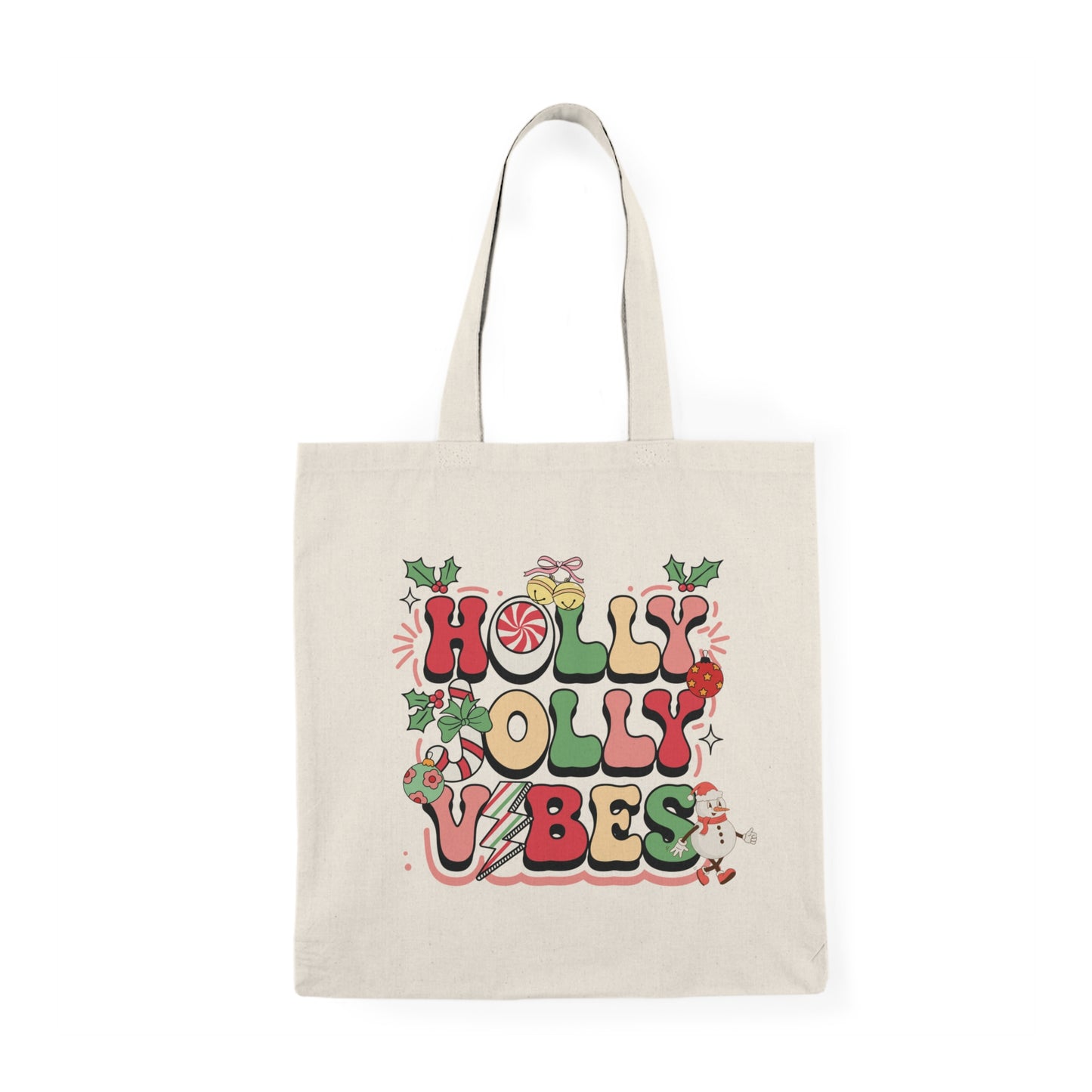 Holly Jolly Vibes Natural Tote Bag