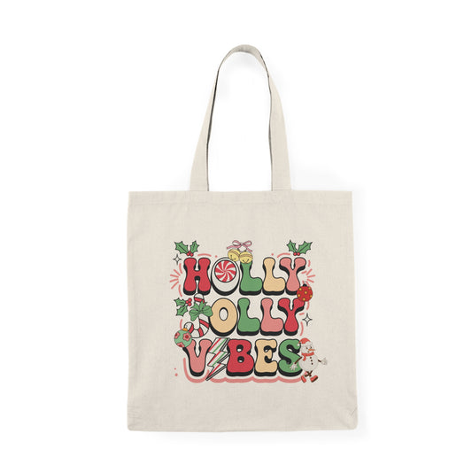 Holly Jolly Vibes Natural Tote Bag