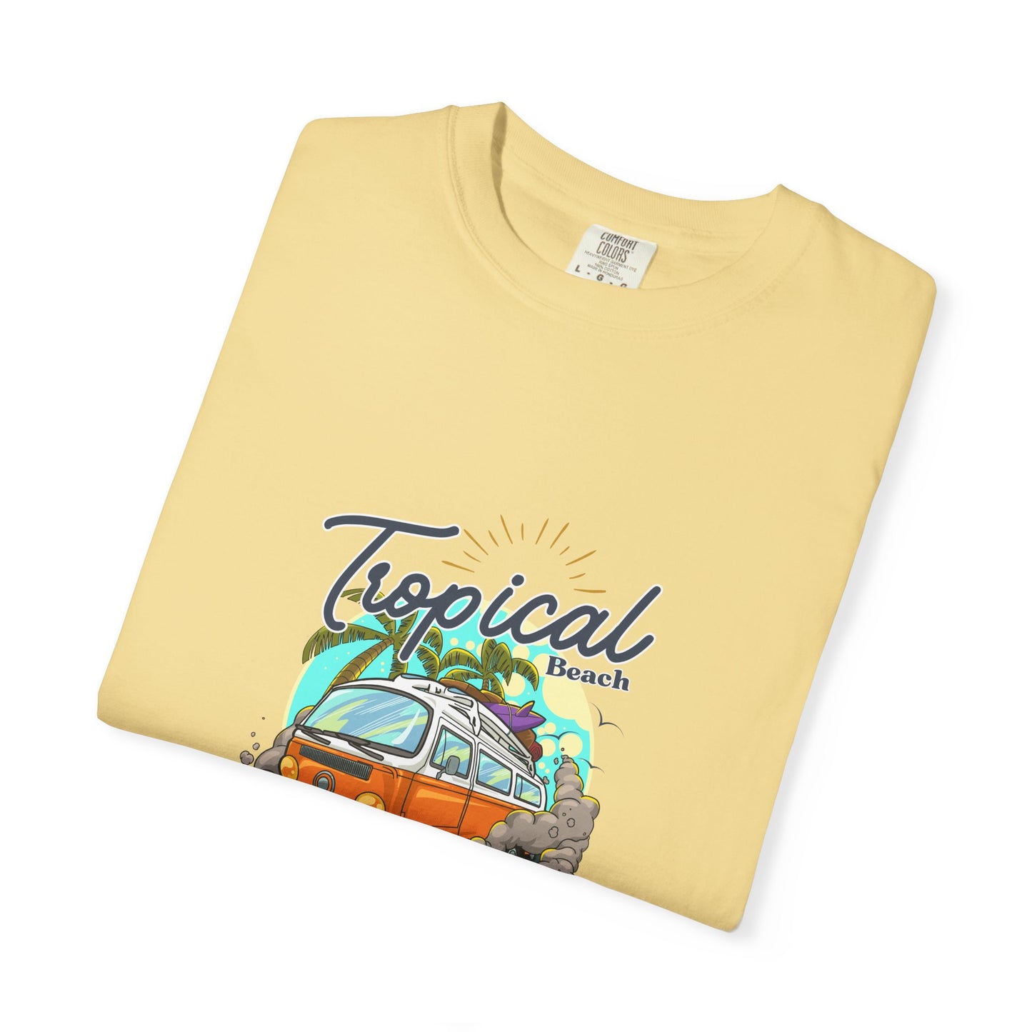 Tropical Beach Unisex Garment-Dyed T-shirt