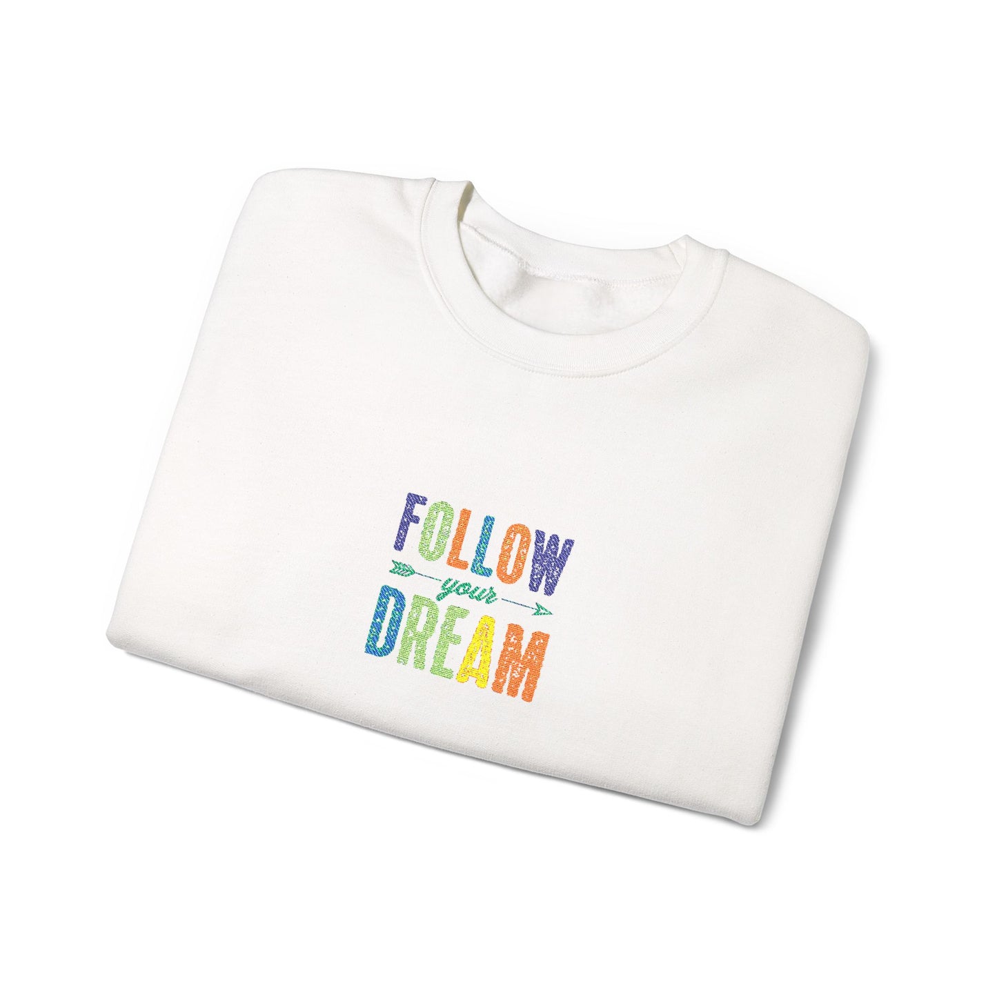 Follow Your Dreams Unisex Heavy Blend™ Crewneck Sweatshirt (Embroidery Decoration)