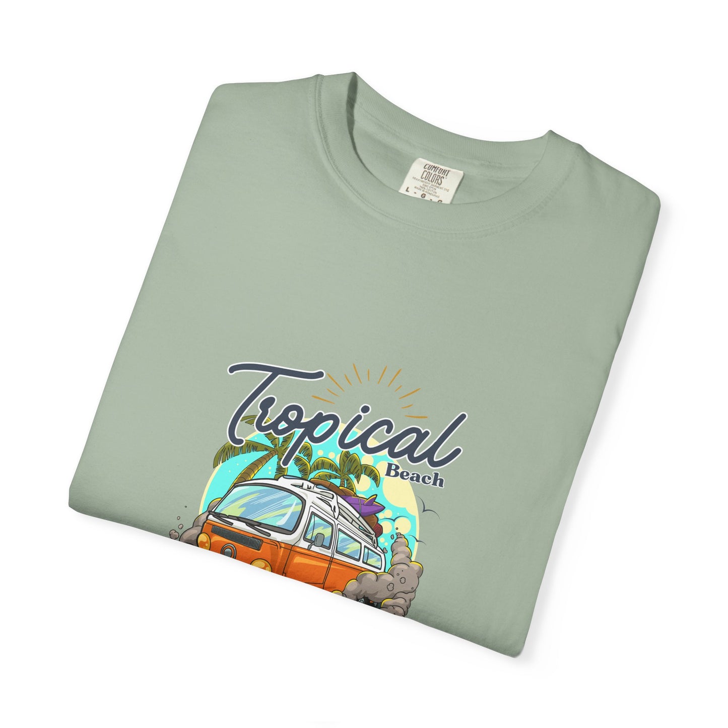 Tropical Beach Unisex Garment-Dyed T-shirt