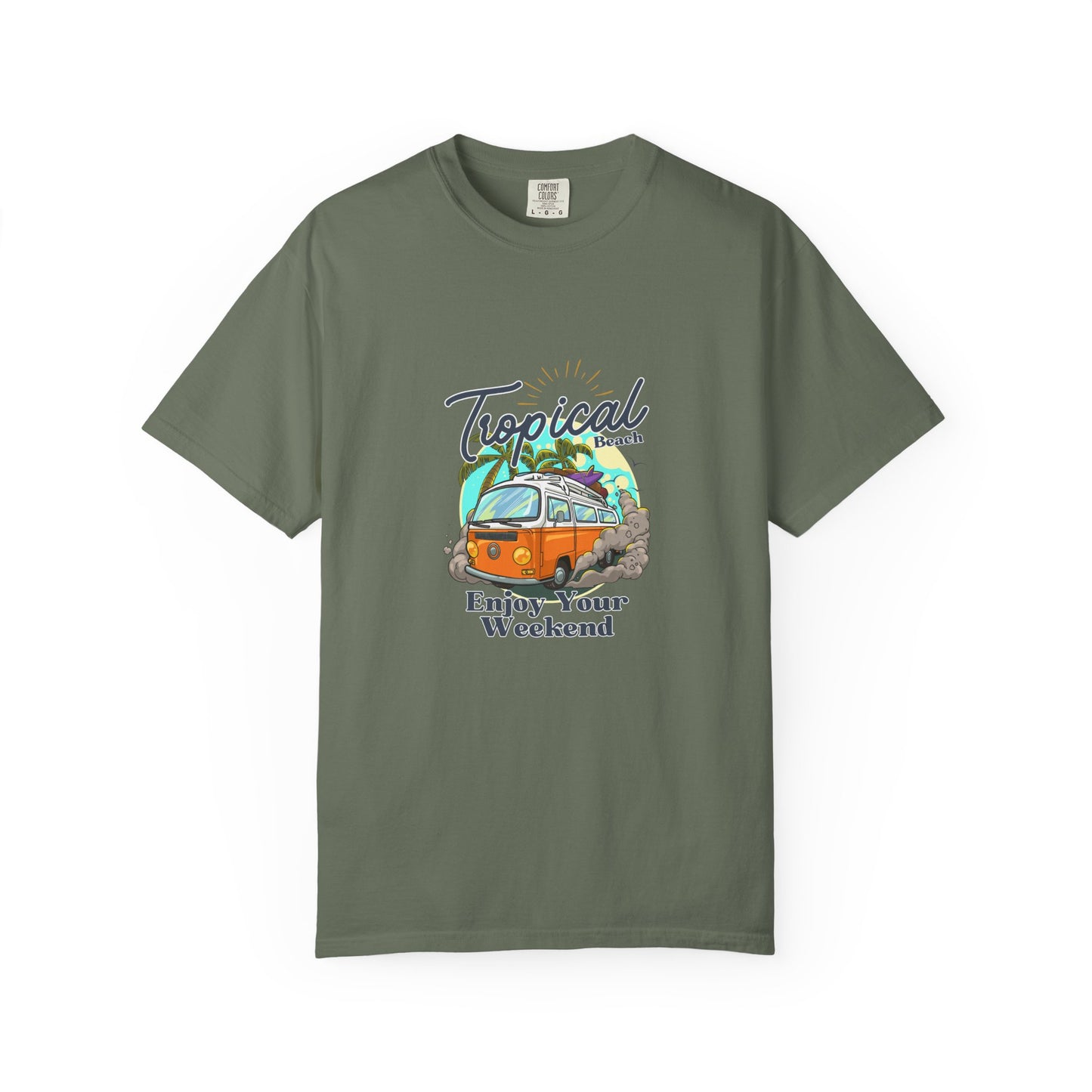 Tropical Beach Unisex Garment-Dyed T-shirt