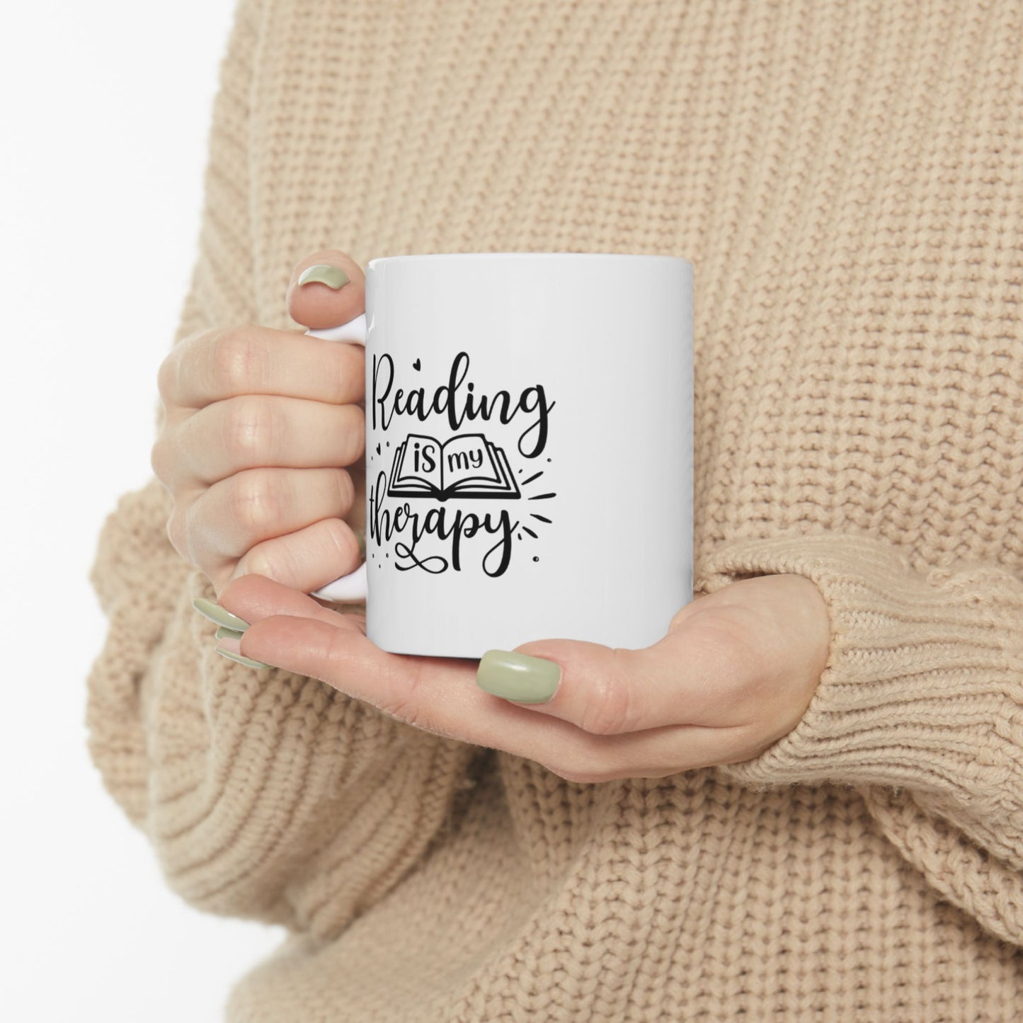 Reading Is My Therapy Ceramic Mug, (11oz, 15oz)