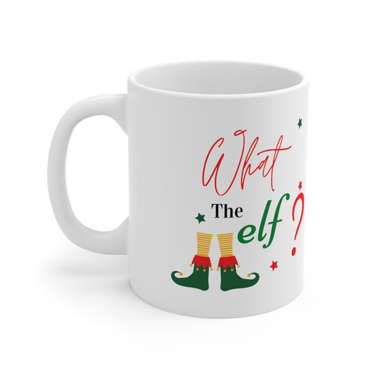 Green Christmas Elf Ceramic Coffee Cups, 11oz