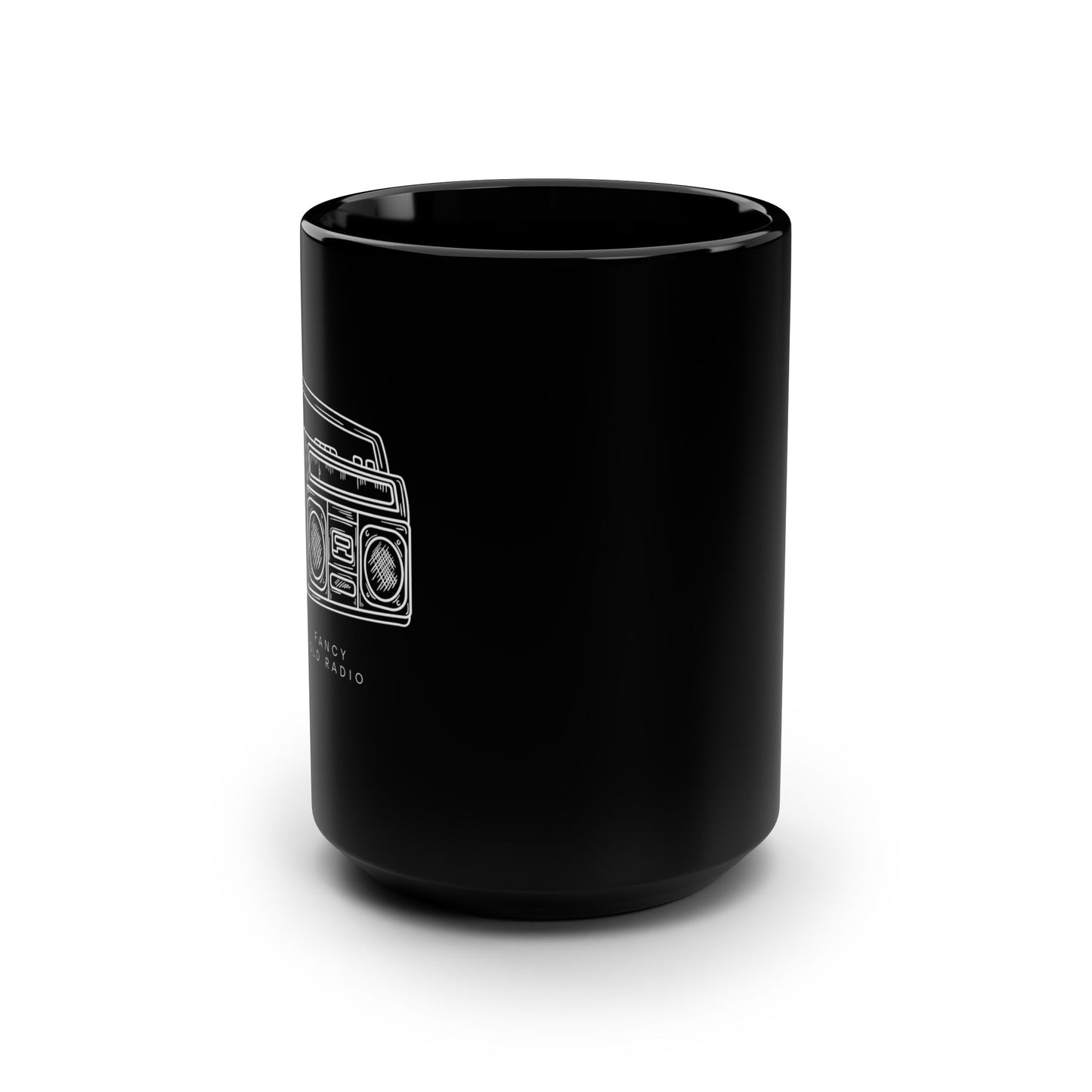 Fancy Old Radio Black Mug, 15oz
