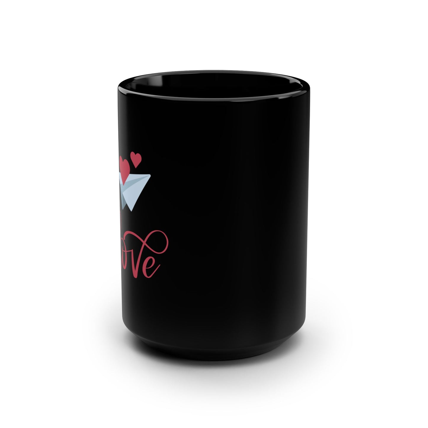 Red Blue Valentine's Black Mug, 15oz