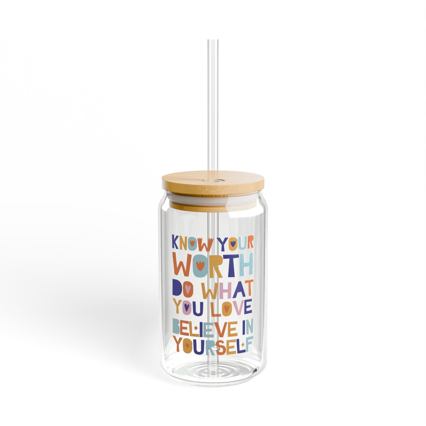 Know Your Worth Sipper Glass, 16oz