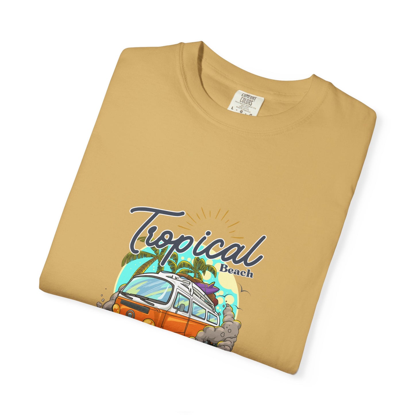 Tropical Beach Unisex Garment-Dyed T-shirt