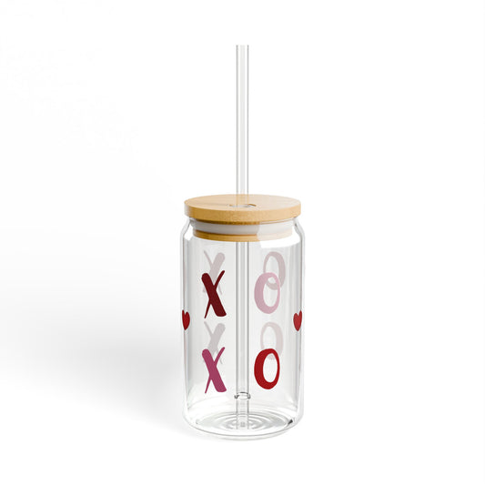 XO Valentine's Sipper Glass, 16oz