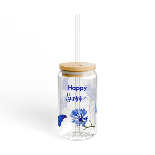 Happy Summer Sipper Glass, 16oz