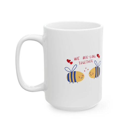 Valentine Bee Ceramic Mug, (15oz)