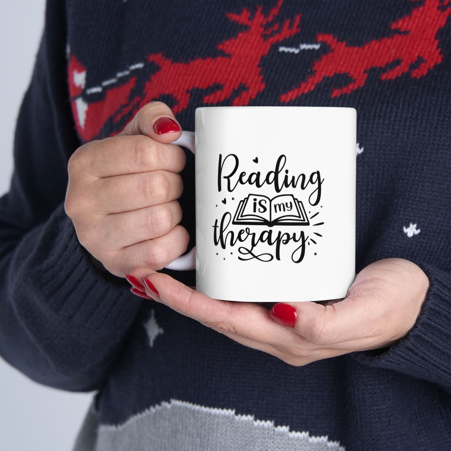 Reading Is My Therapy Ceramic Mug, (11oz, 15oz)