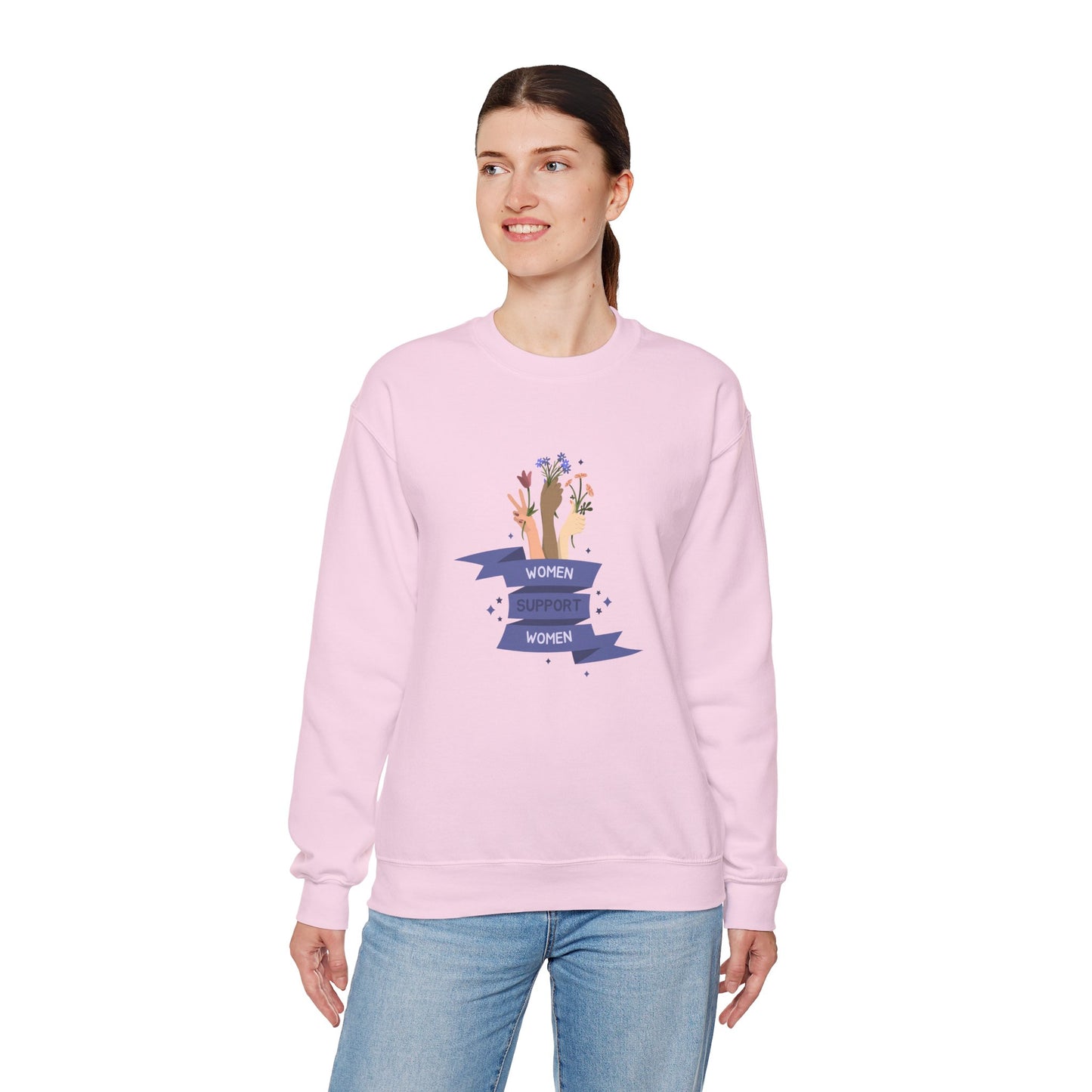 Women Support Women Women's Heavy Blend™ Crewneck Sweatshirt