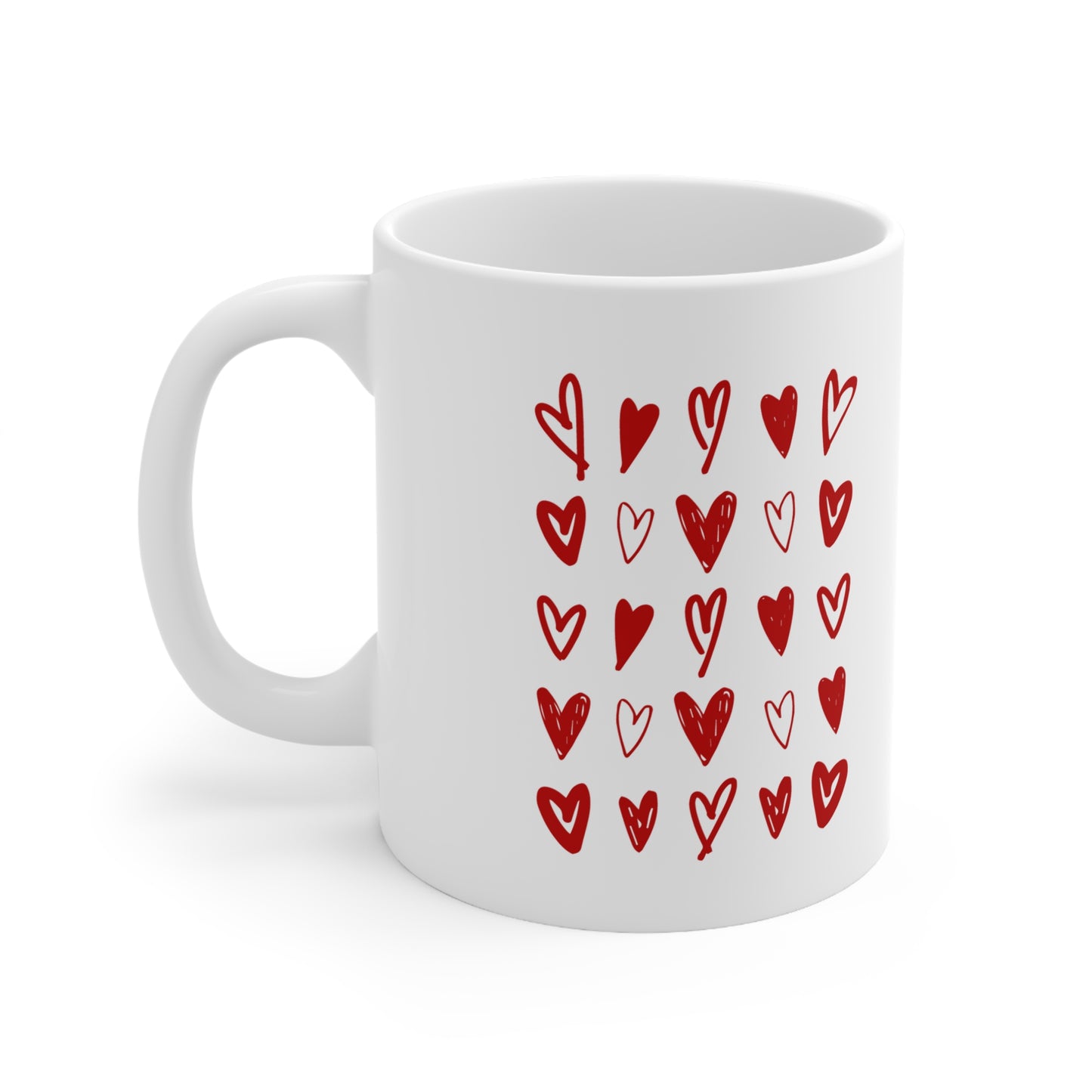 Hearts Ceramic Coffee Mug 11oz