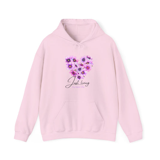 Just Living My Best Life Heavy Women's Blend™ Hooded Sweatshirt