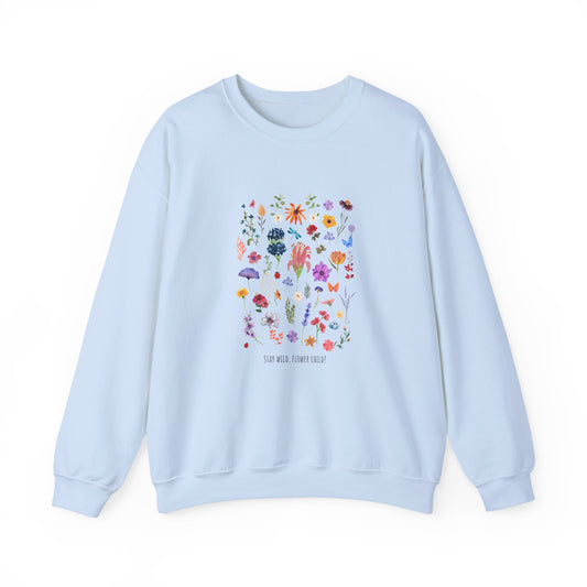 Stay Wild, Flower Child  Women's Heavy Blend™ Crewneck Sweatshirt